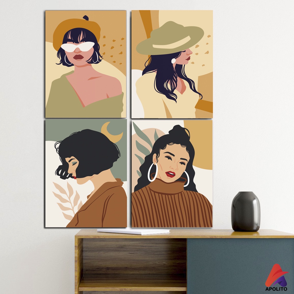 HIASAN DINDING BOHO ABSTRAK WALL DECOR PAJANGAN DINDING POSTER DINDING KAYU