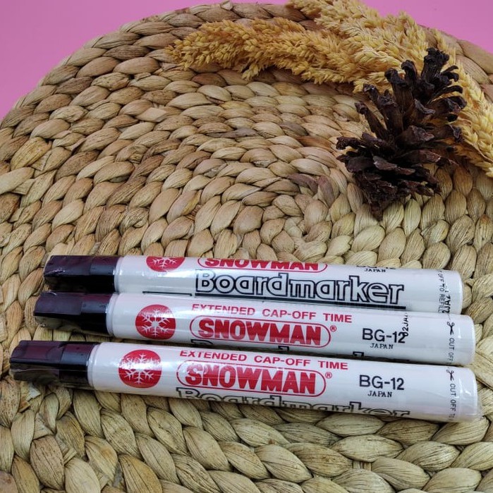 SPIDOL SNOWMAN WHITEBOARD / WHITE BOARD MARKER BG-12 / Spidol Non Permanen Bisa Dihapus