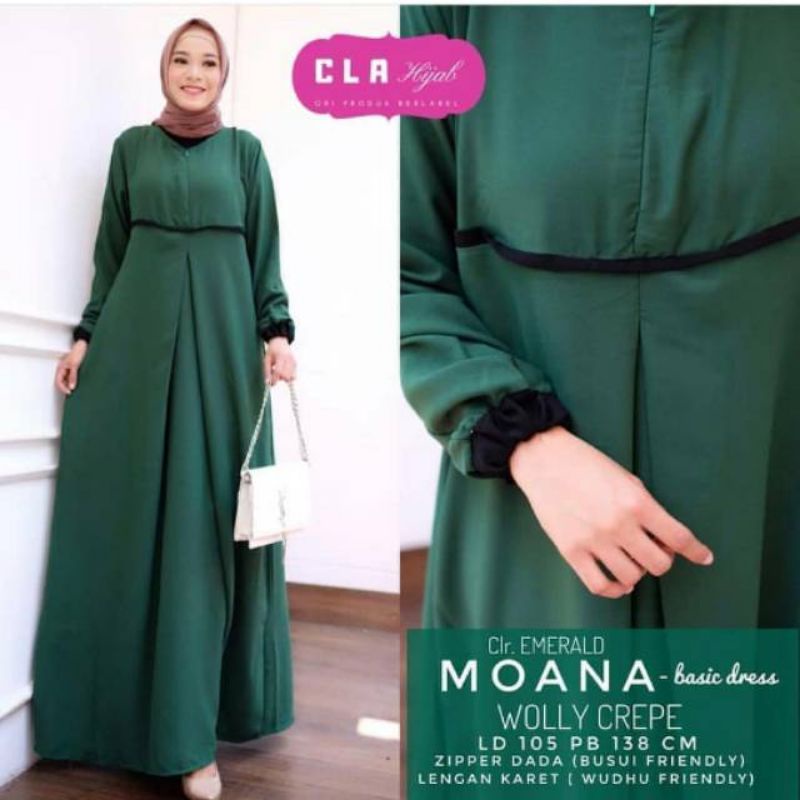 Moana basic dress fashion muslim remaja wanita