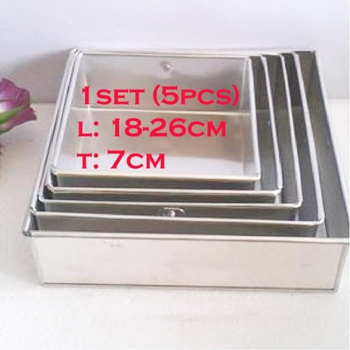 Loyang Bolu Kotak 7cm | Loyang Persegi Panjang Loyang Cake Loyang Bolu Gulung Loyang Aluminium