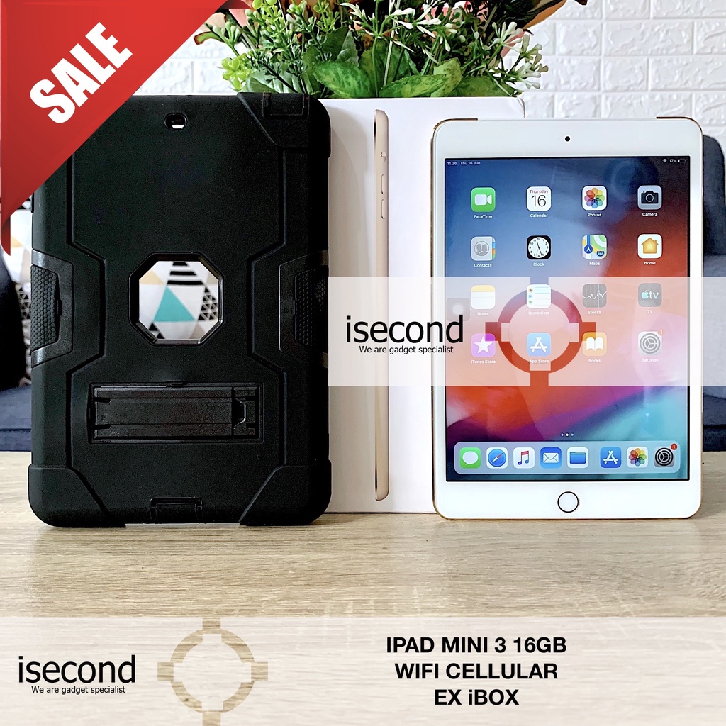 Ipad Mini 3 16GB CELL 4G LTE WIFI Second Fullset Super Mulus