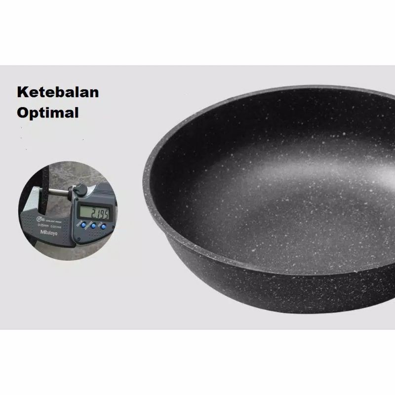 Sunhouse SBDS26 Marble Frying Pan Wok Anti Lengket Hitam 26 cm batu granit