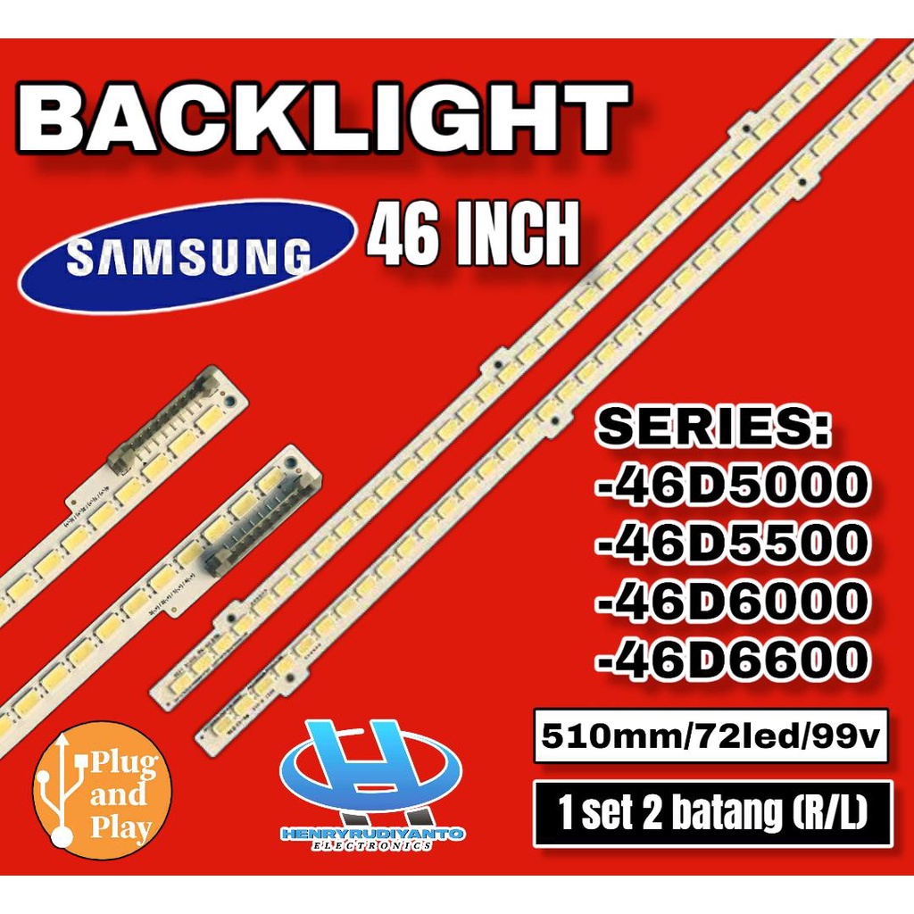 BACKLIGHT SAMSUNG UA46D5000 UA46D5500 UA46D6400 UA46D6000 UA46D6600 46D5000 46D5500 46D6400 46D6000 