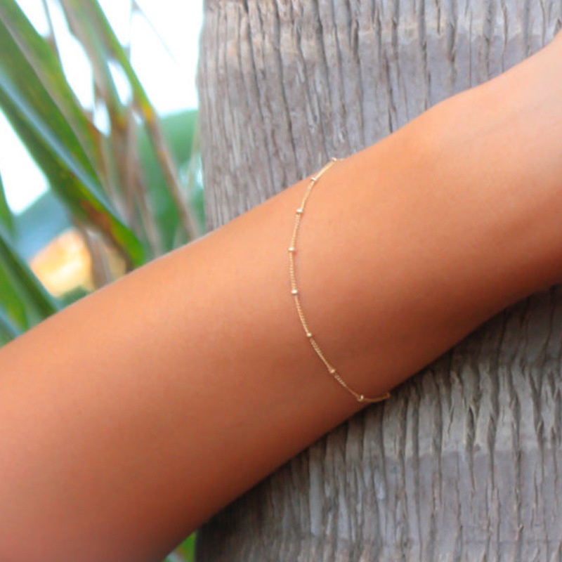 Fashion and Simplicity Copper Bead Chain Bracelet Simple Copper Bead Bracelets Sexy Girl Jewelry