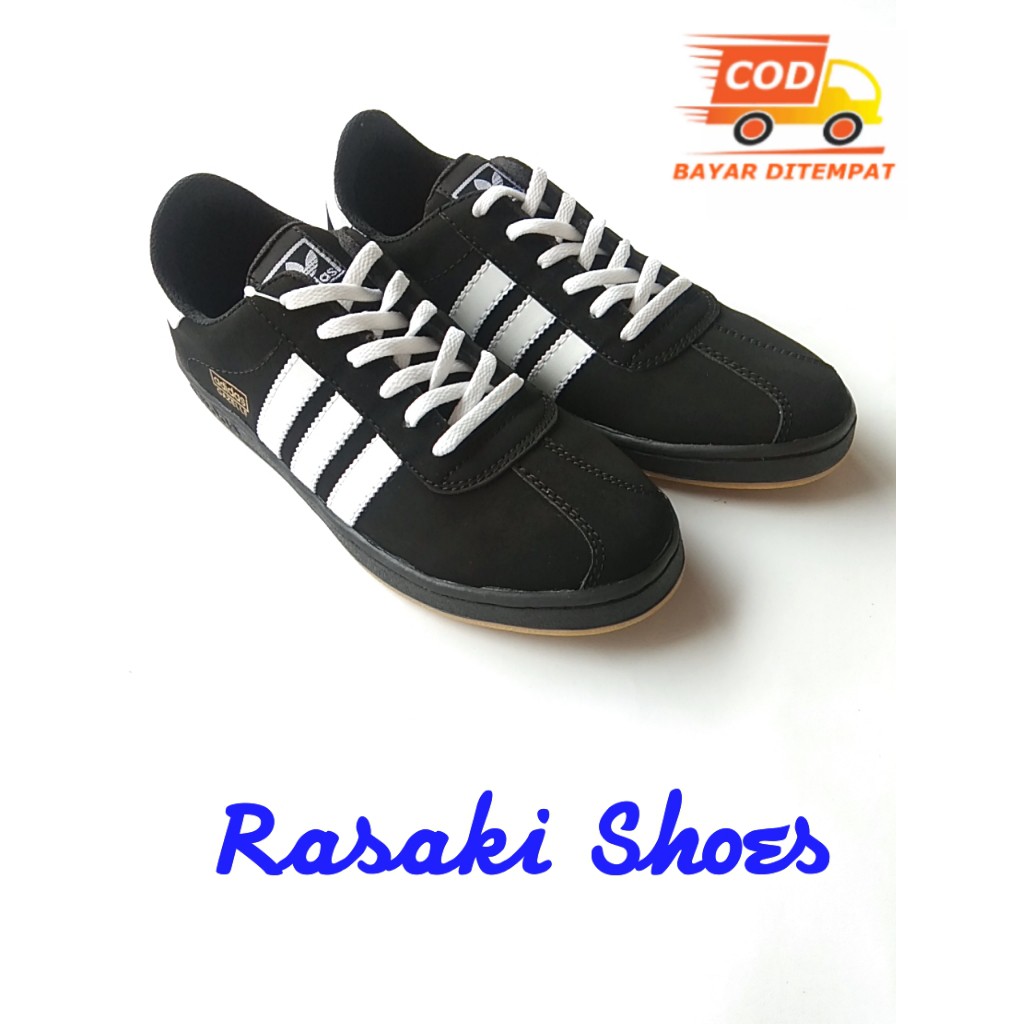 Sepatu Adidas7 Gazelle Sepatu Casual Pria dan Wanita Sepatu Sport Warna Hitam Stripe Putih BISA COD