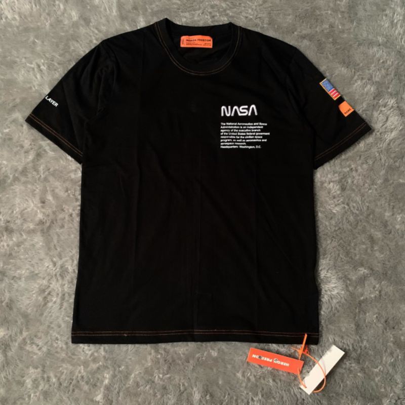 Kaos Tshirt Nasa X Heron Preston Hitam Full Bordir Premium Hight Quality (Bestseller)