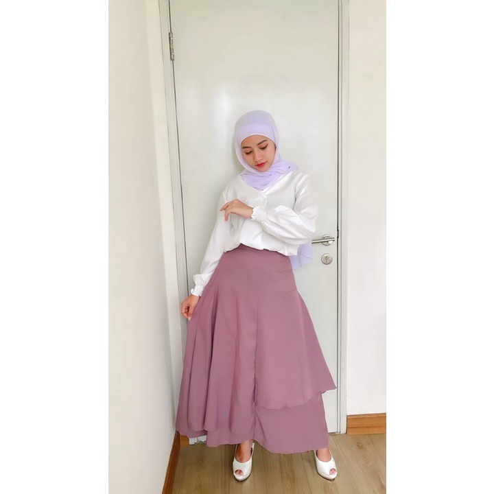 Tq88indonesia Fashion Rok Maxi Terbaru /  MONALICA ROK SKIRT / Bawahan Wanita / Rok Panjang / Outfit Kekinian / Ootd