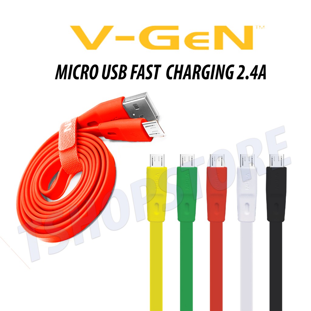 Micro USB Fast Charging 2.4A V-Gen for Mobile Phone Tablet Handphone Android Samsung Xiaomi Oppo