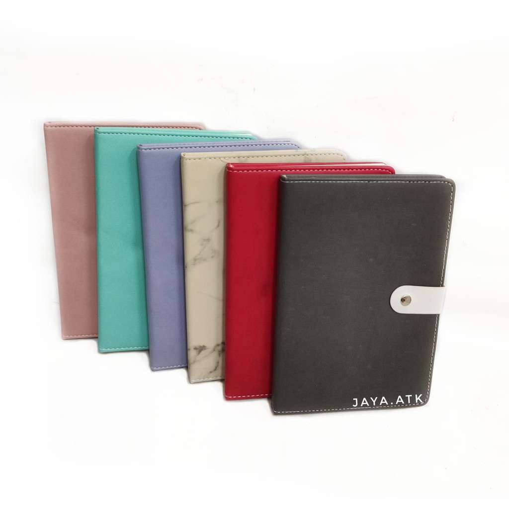 BUKU NOTEBOOK AGENDA KANCING A5 GARIS JURNAL DIARY COVER KULIT POLOS SOUVENIR BUKU