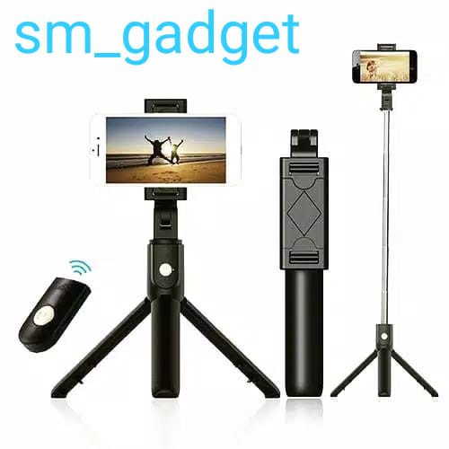 Tongsis Bluetooth Selfie Stick Remote Bluetooth Tripod K07