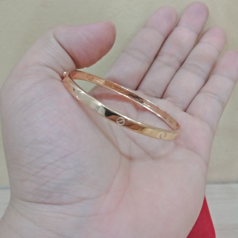 Gelang silver/perak 925 warna rose gold cartier