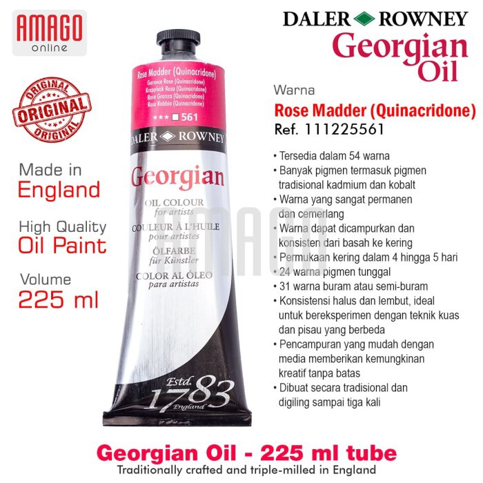 DALER-ROWNEY - GEORGIAN OIL PAINT 225 ml - ROSE MADDER - 111225561