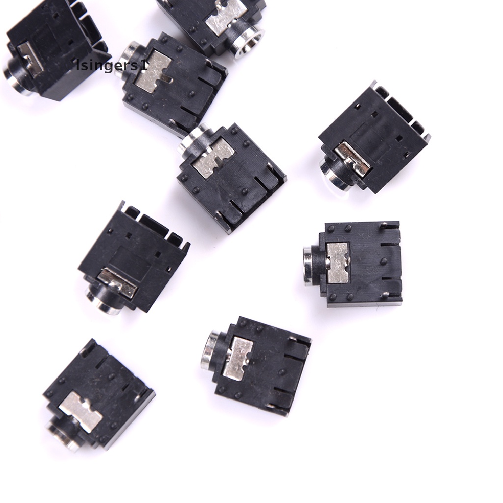 (lsingers1) 10pcs Konektor Jack Stereo Female 3.5mm 3 Pin Untuk PCB