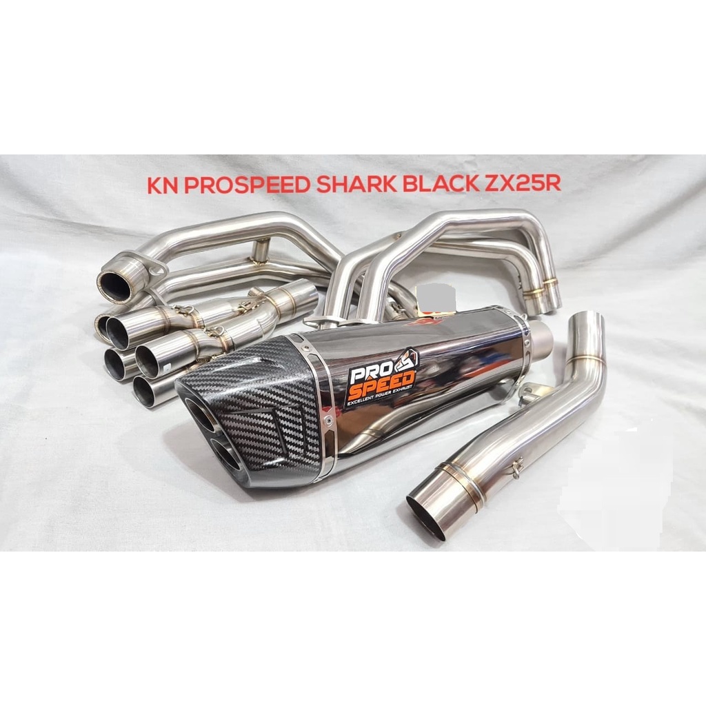 Knalpot zx25r PRospeed shark black zx 25r 4 cyclinder full system