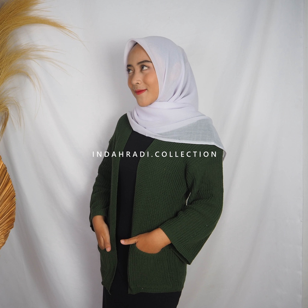 CARDIGAN RAJUT TEBAL OVERSIZE BIG SIZE 7 SAUGE CROP CARDIE WANITA SWEATER BASIC