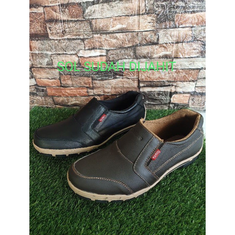 Sepatu Casual Bahan Kulit Asli Plus Sol Sudah Dijahit