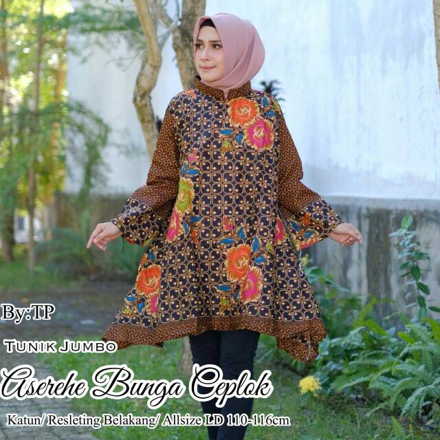 Tunik JUMBO aserehe bunga ceplok
