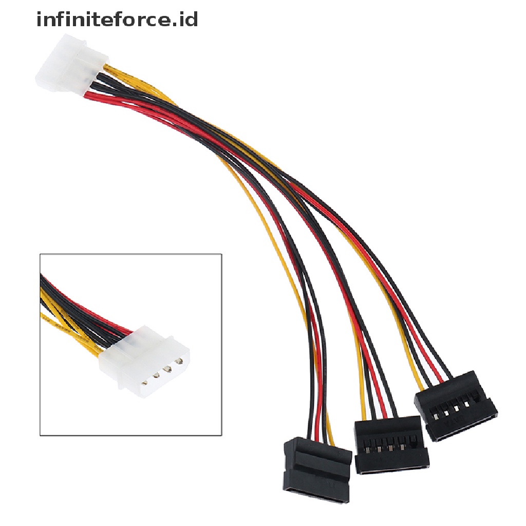 (Infiniteforce.Id) Kabel Extension Power Splitter 4pin Molex Ke 3 Ata Sata