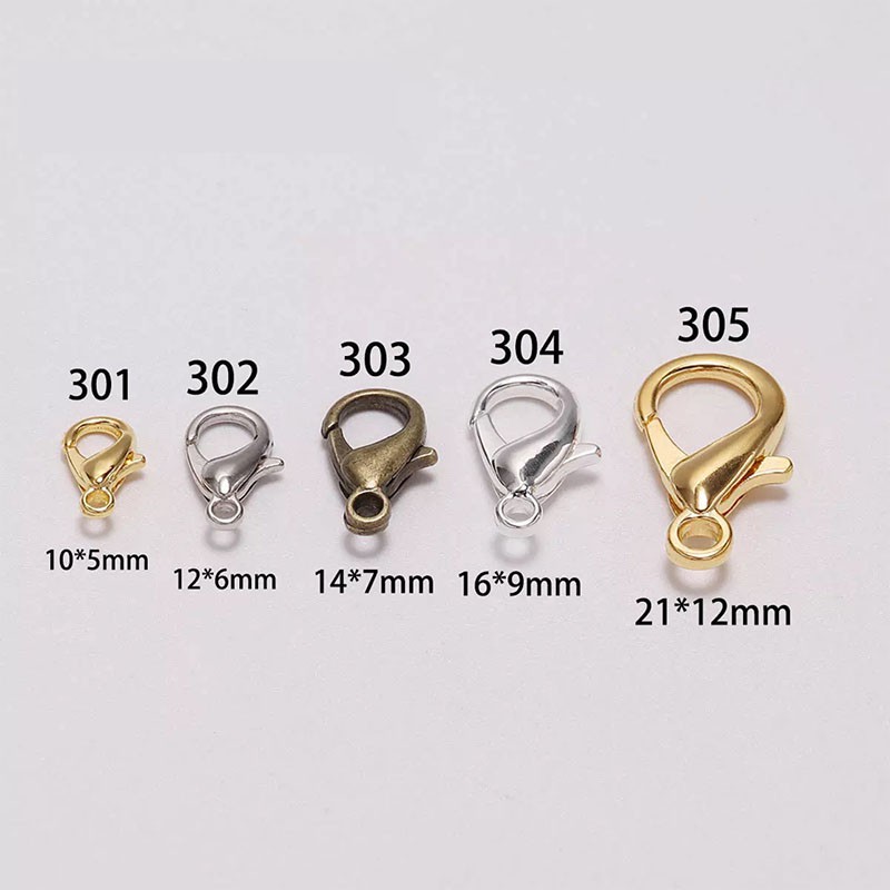 50Pcs / lot Kait Lobster Bahan Alloy Untuk Aksesoris Perhiasan Gelang Kalung Rantai