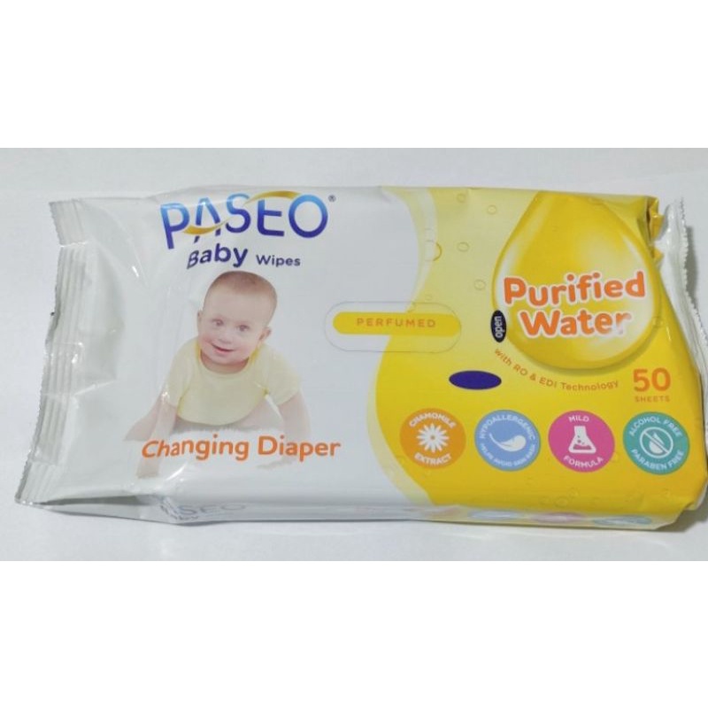 PASEO BABY WIPES 50SHEETS 1PACK/2PACK