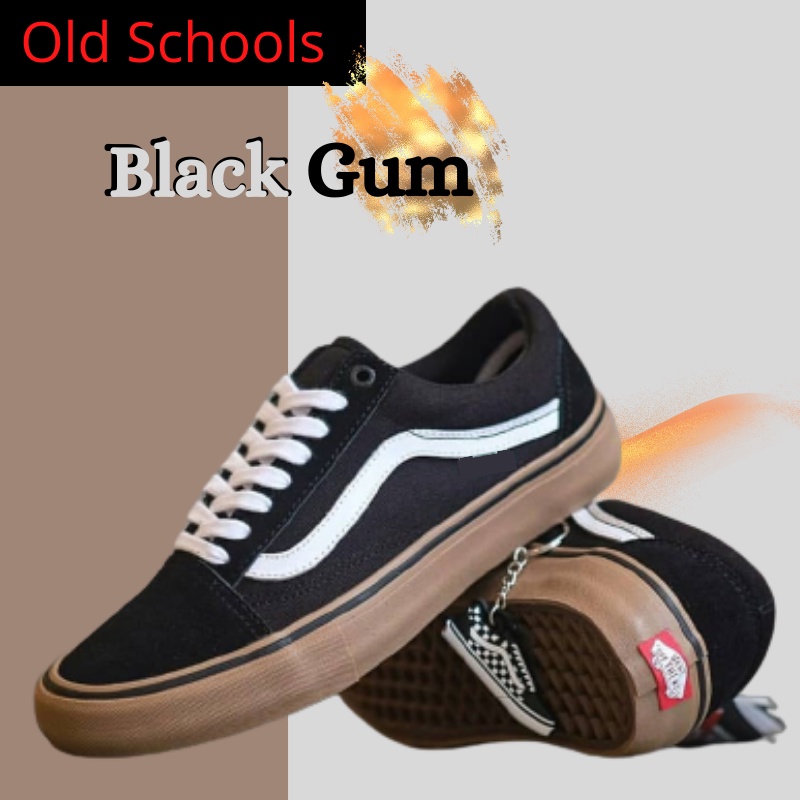 Gratis Ongkir Sepatu Vans Import Sepatu Sneaker oldschool import BLACK GUM Termurah