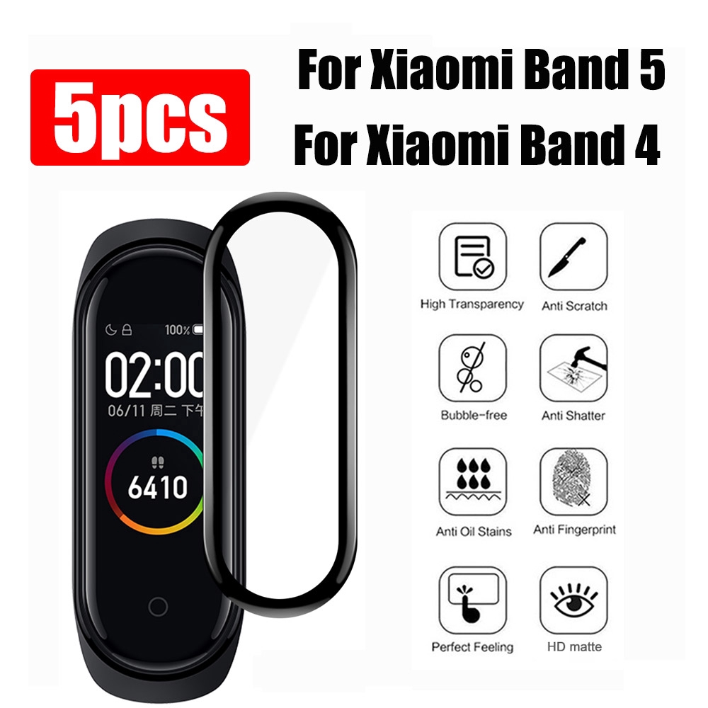 Film Pelindung Layar 3d Full Cover Anti Gores Ujung Lengkung Untuk Xiaomi Mi Band 5