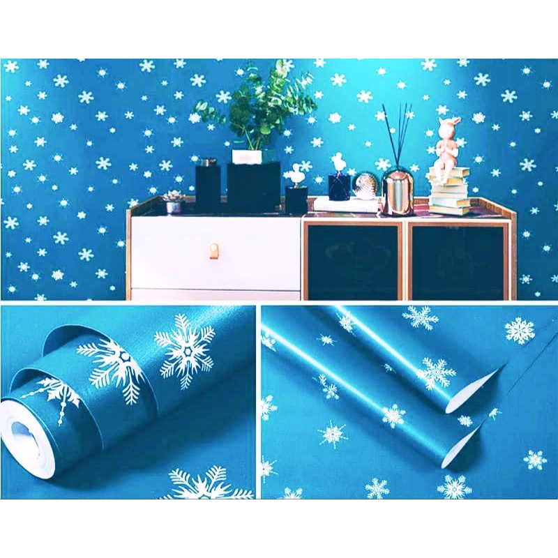 COD ( BAYAR DI TEMPAT ) Wallpaper Sticker Dinding Bertekstur Salur Daun Ungu Pink Putih Cream Biru Abu Hitam Navy Hijau Tosca Kuning Merah Coklat Salur Bunga Batik Batu Bata 3D Kotak Segitiga minimalis Baju Celana Sendal Kaos Gamis Celana Dalam Kosmetik-NAVY SALJU