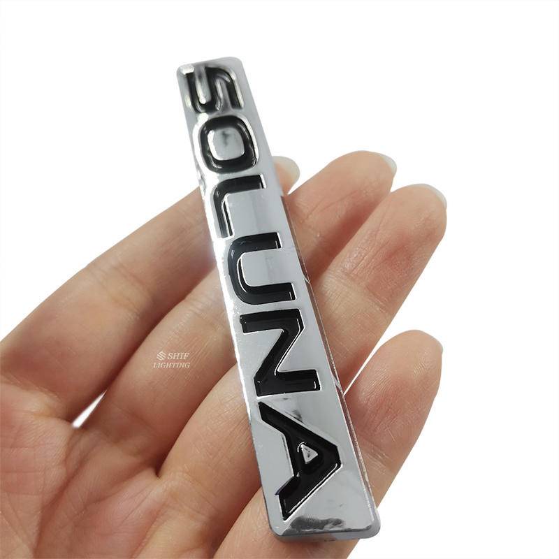 1pc Stiker Emblem / Badge Tulisan Soluna Bahan Abs Untuk Dekorasi Belakang Mobil Toyota Vios Soluna