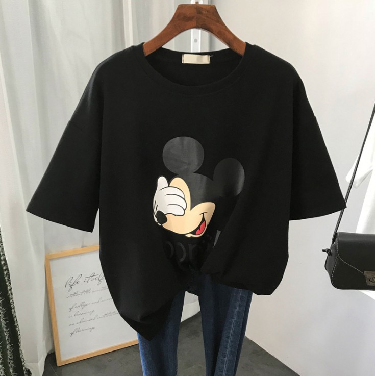 Kaos Korean Style Kaos Wanita Lengan Kaos Motif Mickey Mouse Motif Kartun Kaos Premium Kaos Murah