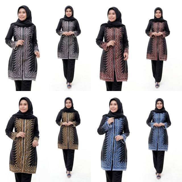 Atasan Batik Zipper Bisui Dolby Dobby Dolbi Dolby Kain Sutra Halus #batikmurah #batikterlaris