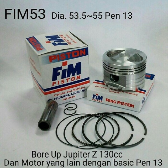 Piston kit fim xb jupiter z vega supra x 53.5 54 54.5 55 55.25 mm FIM53 pin 13-2