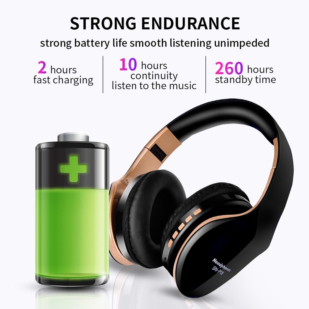 SN-P18 - Folding Wireless Bluetooth 4.2 Headphone with FM Radio