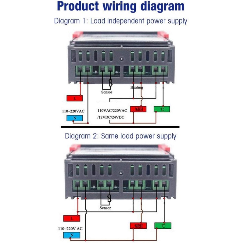 STC3028 Digital Dual LED Temperature Humidity Controller Thermostat Termostat Sensor Suhu Kelembaban STC-3028