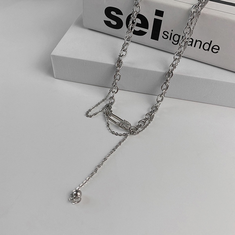 Kalung Rantai Klavikula Double Layer Dengan Liontin Bentuk Hati