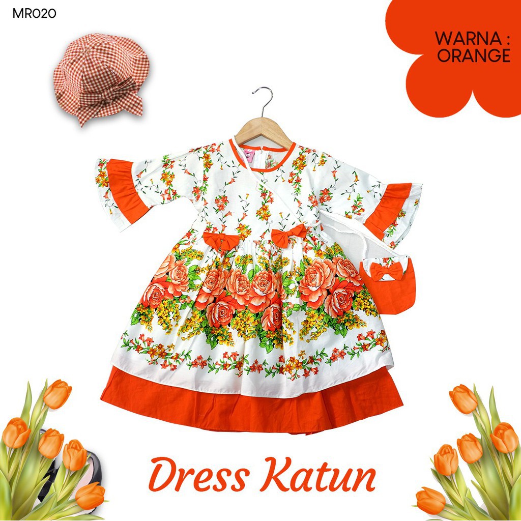 Dress Katun Anak Perempuan - Dress Pesta Anak Perempuan 3 - 10 Tahun