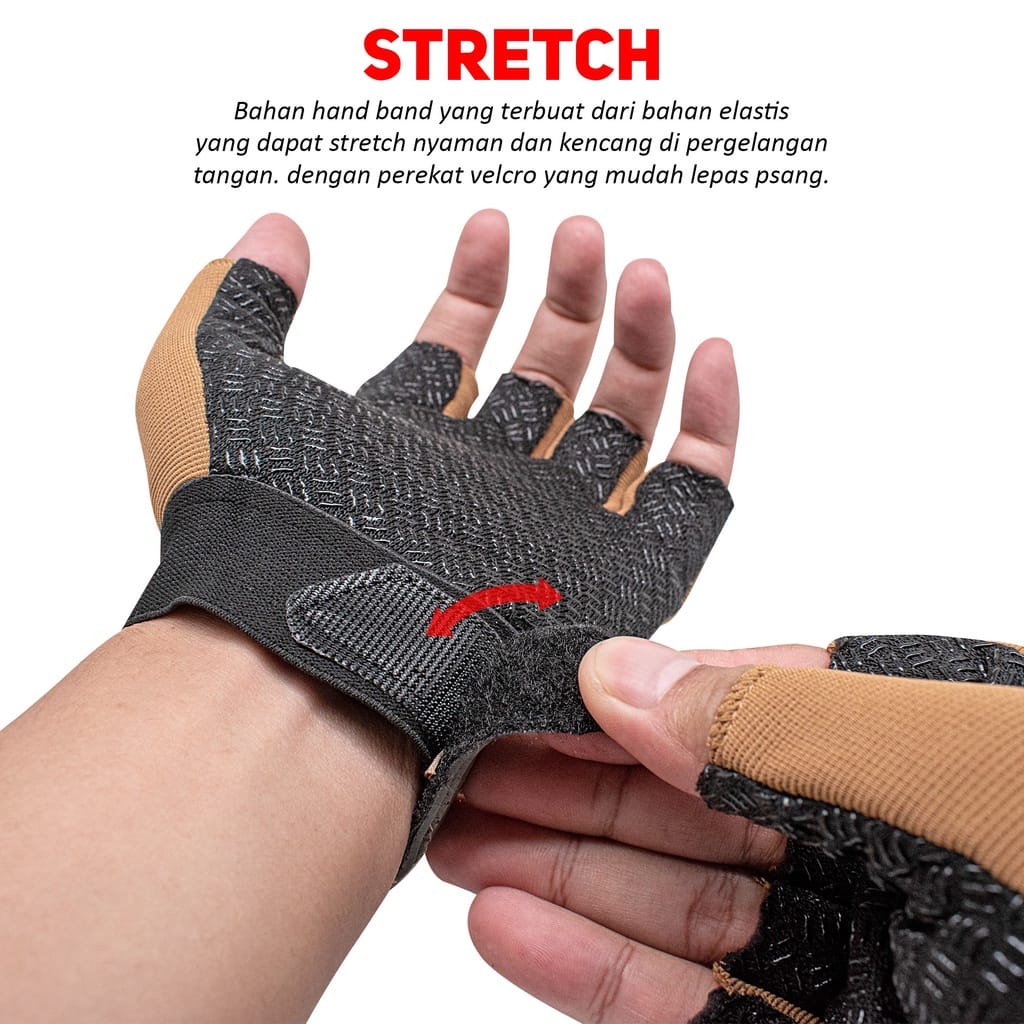 SARUNG TANGAN MOTOR SARUNG TANGAN MOTOR PRIA  GLOVES HALF FINGER ZNL-3