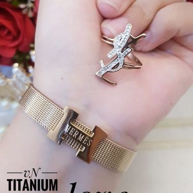 TiTanium set gelang cincin  t838