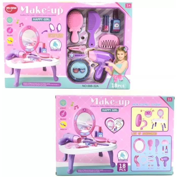 mainan meja rias edukasi make up dandan anak perempuan kosmetik makeup 2 3 4 5 6 tahun tk sd mainan 