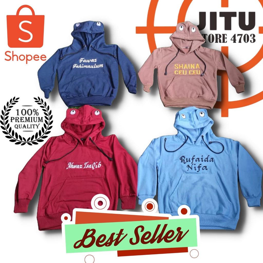 SWEATER HOODIE MATA ANAK LAKI LAKI PEREMPUAN GRATIS BORDIR NAMA