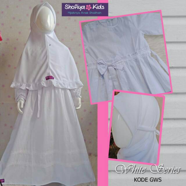 SALE STOCK Gamis putih Shofiya Kids