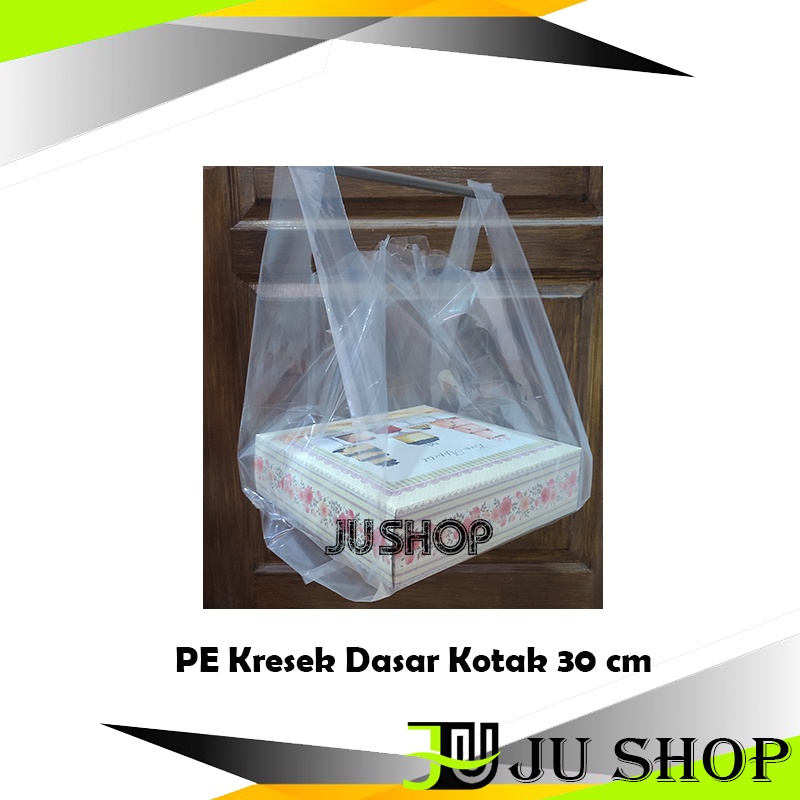 ECERAN PE 30x30 cm Kresek Bening Dasar Kotak 30 cm Box Cake Dus Dos Tart Kotak bahan Transparan Tebal