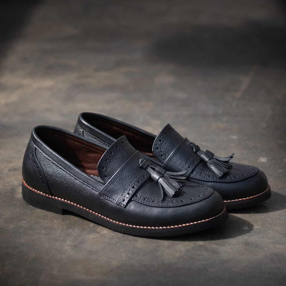 SePatu PanTofel Kulit Pria FormaL Kerja kaNtor Pesta KarYawan OriGinal Bally Warna Hitam Pantofel 77