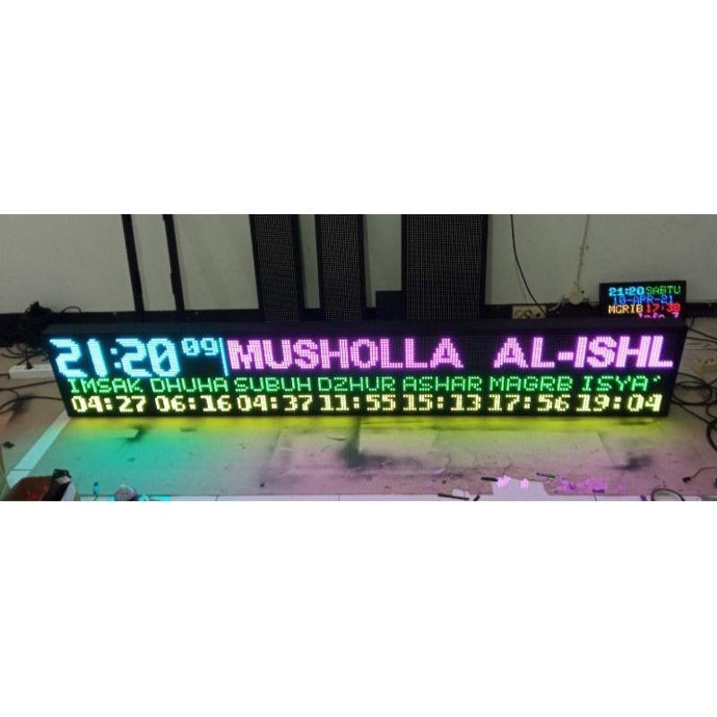 Jam Sholat RGB full collor Jadwal Sholat wifi (non Tartil)