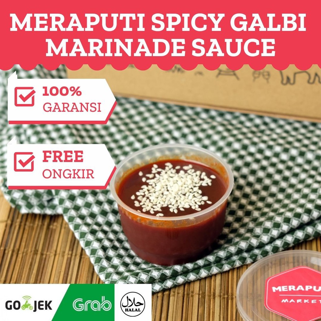 

Meraputi Spicy Galbi Marinade Sauce, 100g / Saus Korea / Saus Marinade Beef Galbi