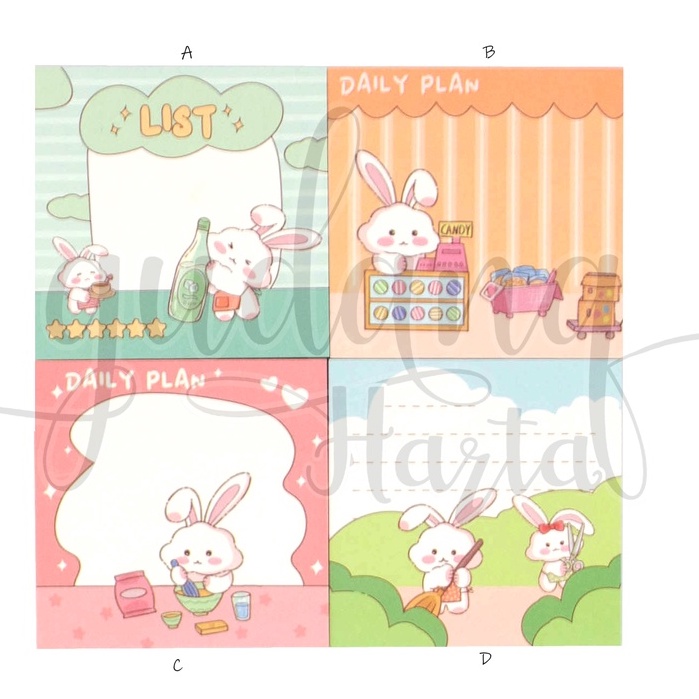 

GCC Sticky Notes Busy Rabbit Notes Motif Kelinci Taman DIY GCC 301484