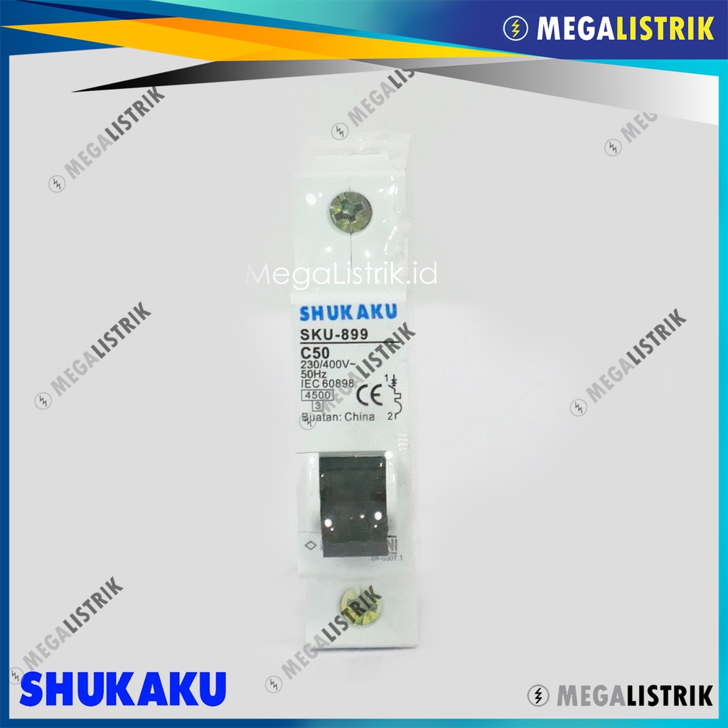 SHUKAKU MCB 1P 50A / 1 PHASE 50 AMPERE / 50 A C50 SKU-899 SNI