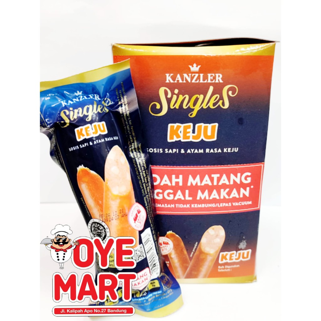 KANZLER SINGLES KEJU 65GR SOSIS SAPI DAN AYAM 1 BOX ISI 12 PCS