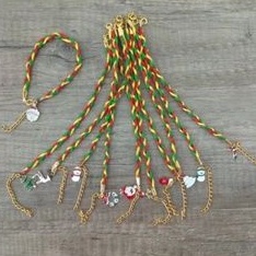 2pcs gelang tali tema natal gelang manik+gelang tali natal Christmas bracelet 2 in 1