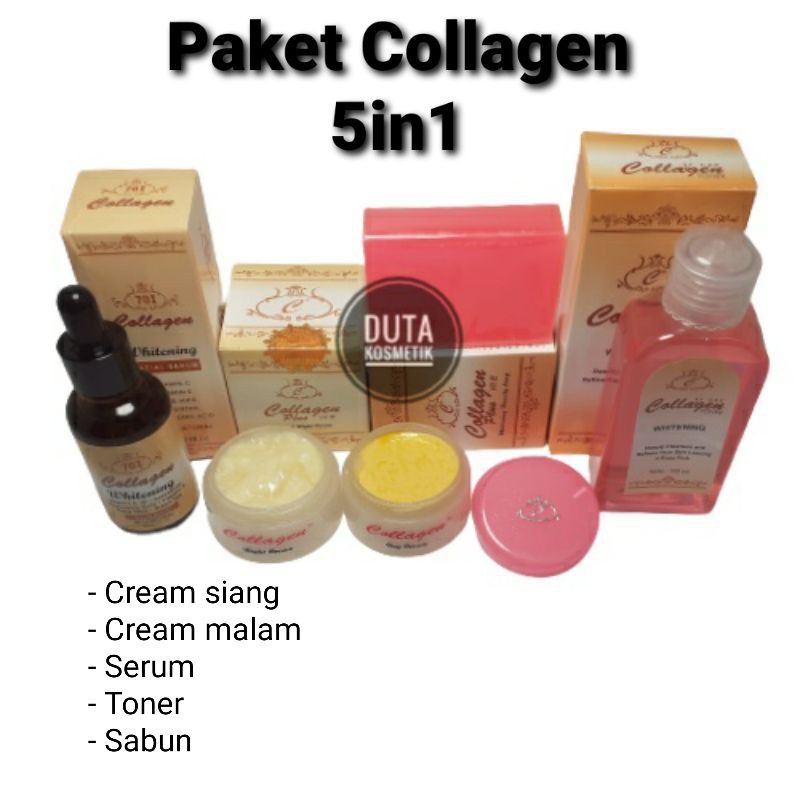 Paket pemutih wajah collagen original 5in1 (serum 701)