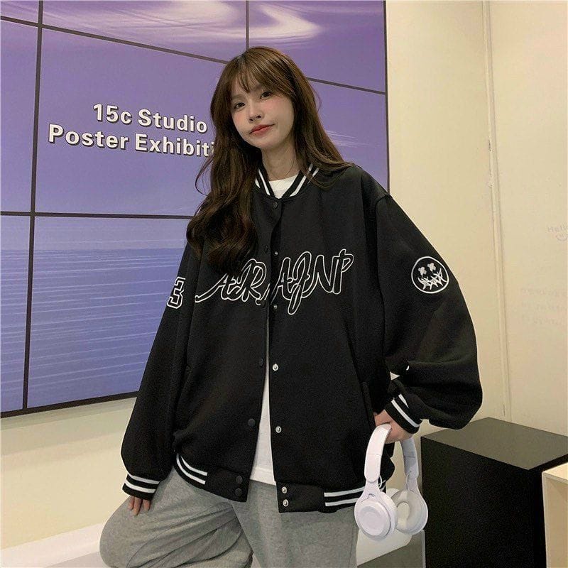 Jaket Baseball ARAJNP VARSITY jaket oversize - jaket varsity wanita korean style - terbaru